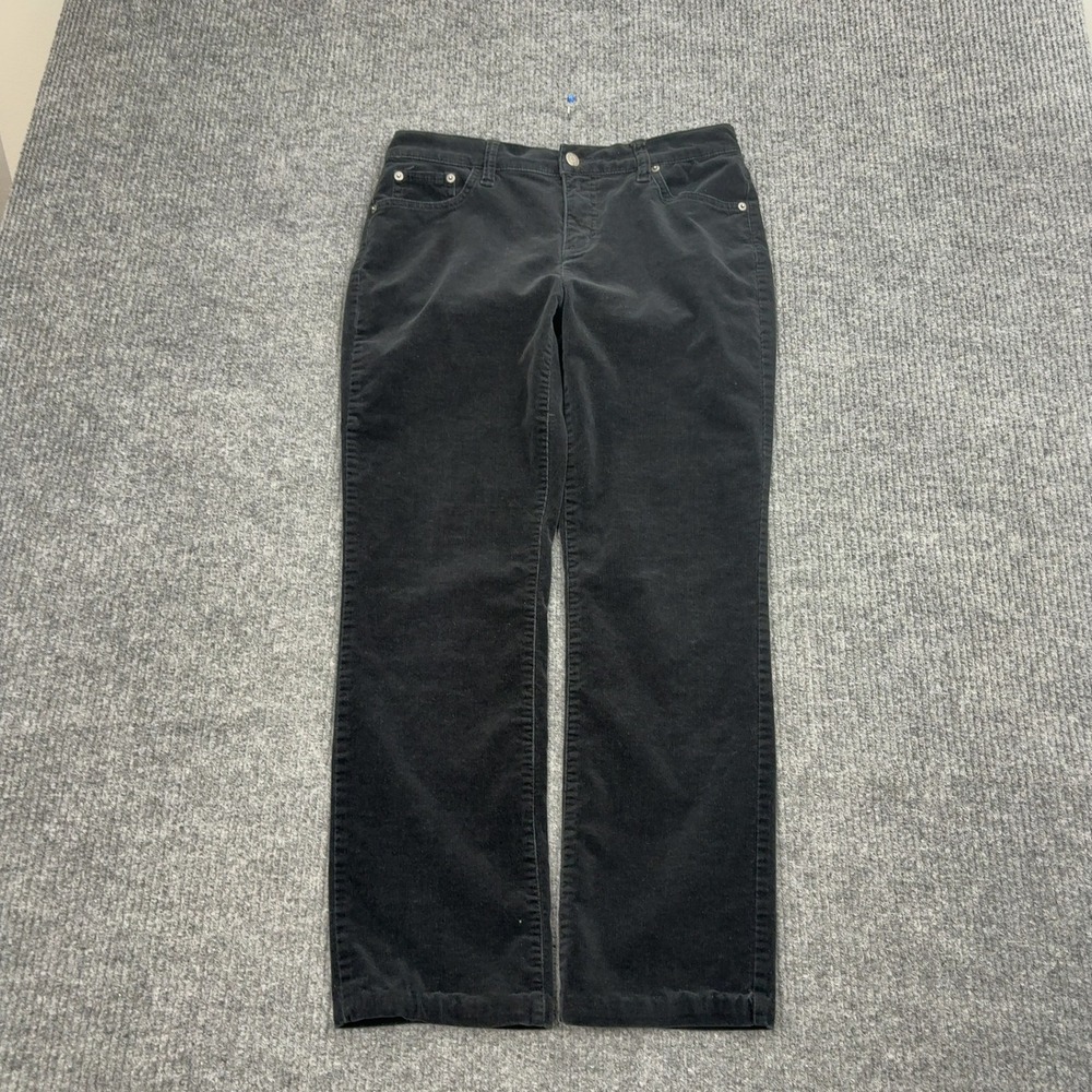 Lauren Ralph Lauren Pants Womens 8P Black Corduroy Classic Straight Leg Stretch
